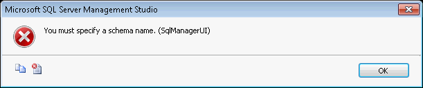 Create Synonym error - no schema name
