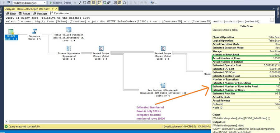 Running query on SQL Server 2016