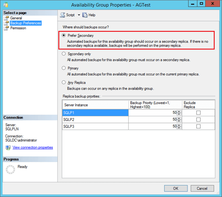 Backup Preferences form