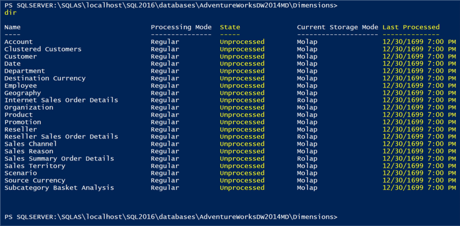 PowerShell for SSAS Multidimensional