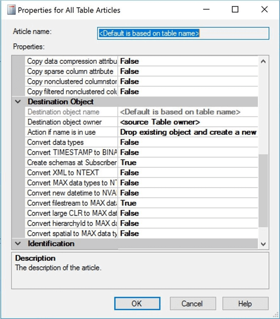 new publication wizard article properties