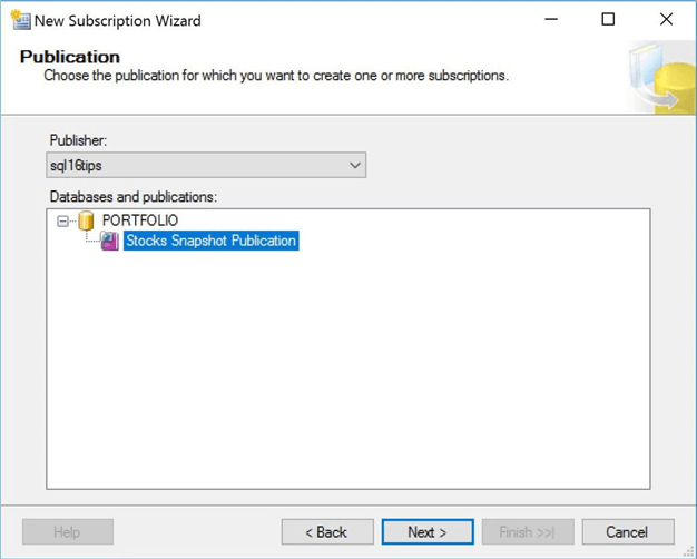 new subscription wizard publication