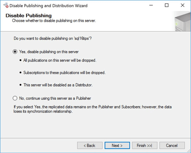 disable publishing