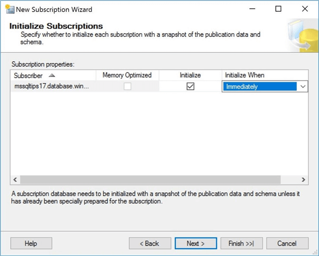 initialize subscriptions