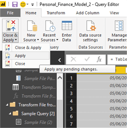 Close and apply to save changes - Description: Close and apply to save changes