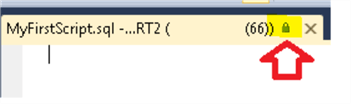 Lock indicate the file is read only in SSMS