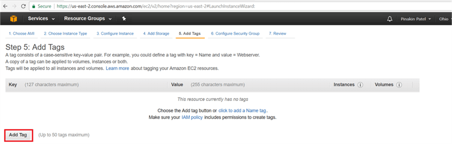 On Add Tag page, - click on Add Tag. - Description: On Add Tag page, - click on Add Tag.