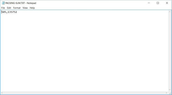 Azure SQL DW & PolyBase - Packing Summary - Description: A summary file showing the number of files and records contained within the packing list.