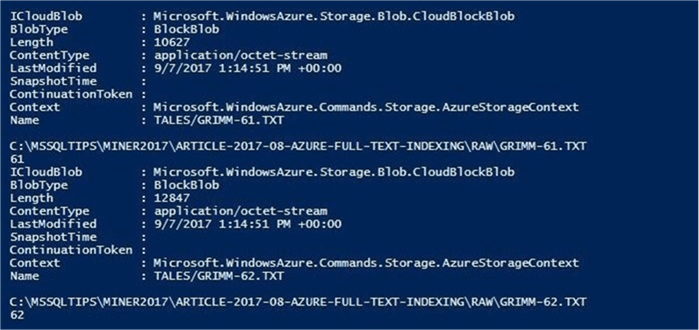 Full text indexing with Azure SQL database