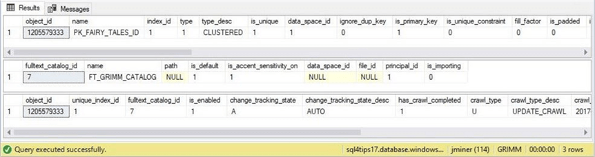 Full text indexing with Azure SQL database