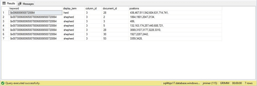 Full text indexing with Azure SQL database