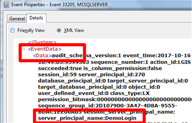 XML version of the event