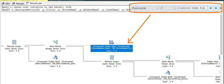 SQL Server v17.x Management Studio show plan search example-1