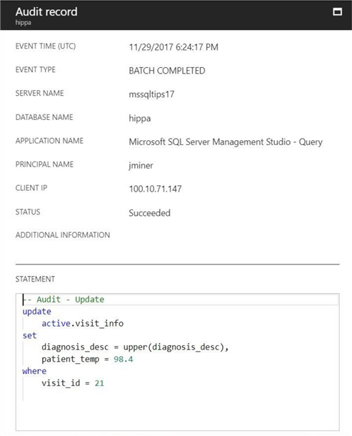 azure sql database auditing using blob storage 015