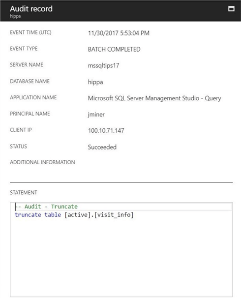 azure sql database auditing using blob storage 017