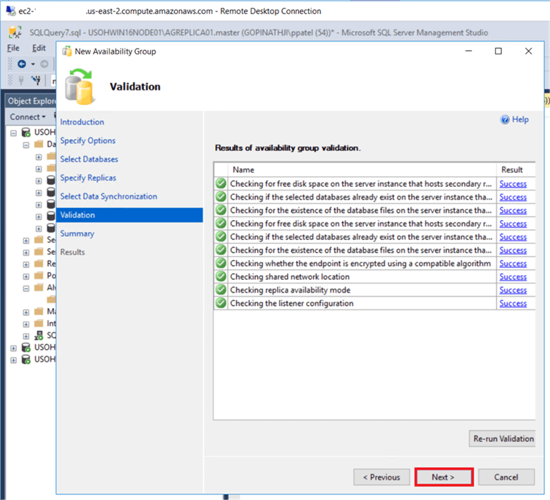 availability group validation
