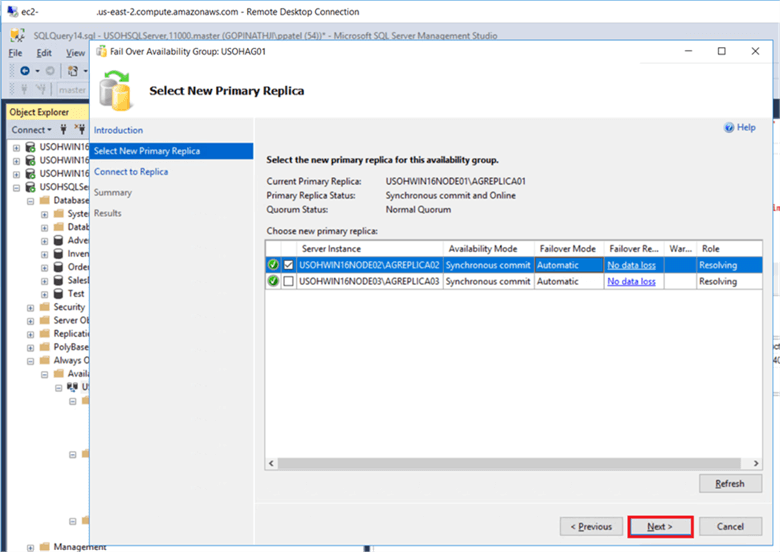 availability group failover