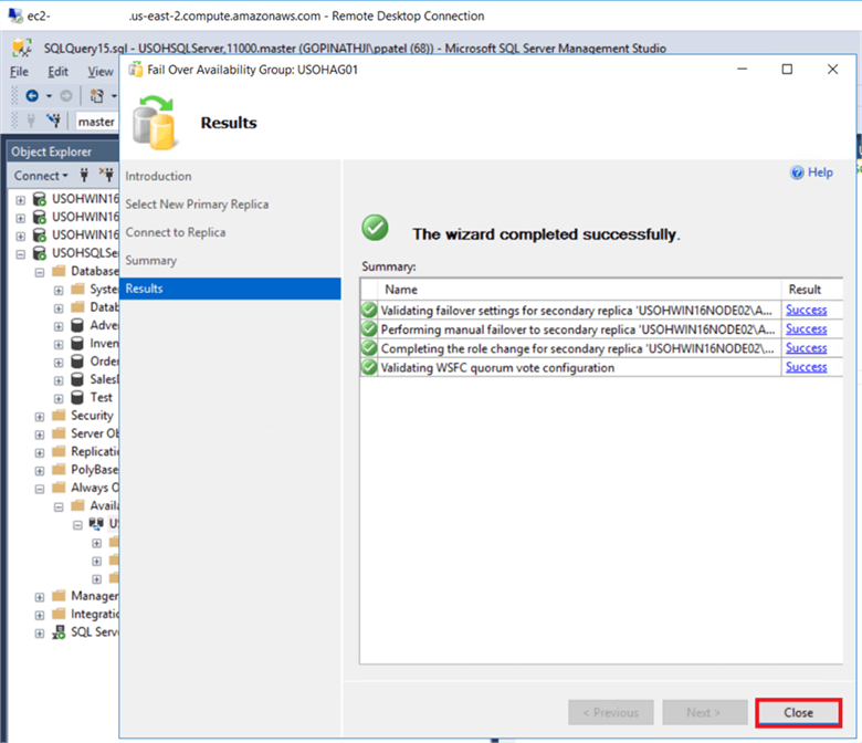 availability group failover