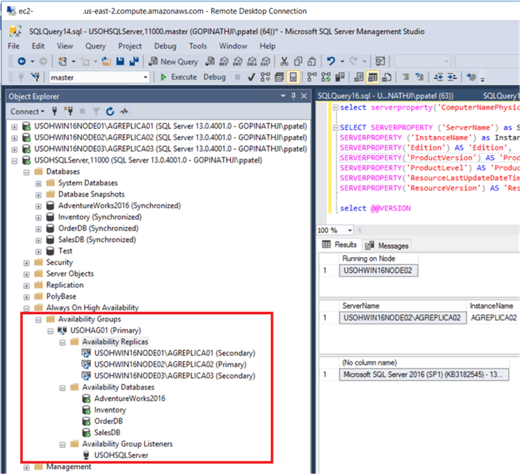 verify availability group failover