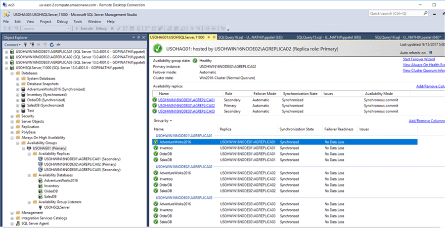 verify availability group failover