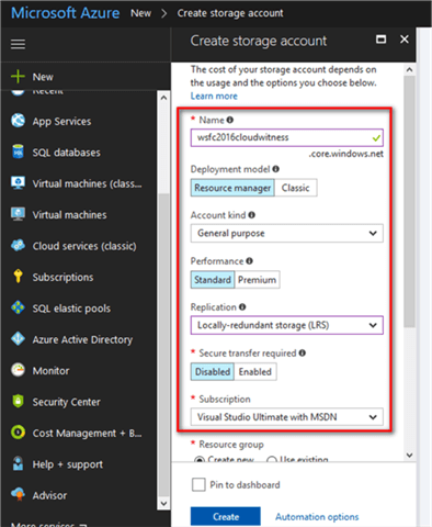 Create Storage Account in Azure