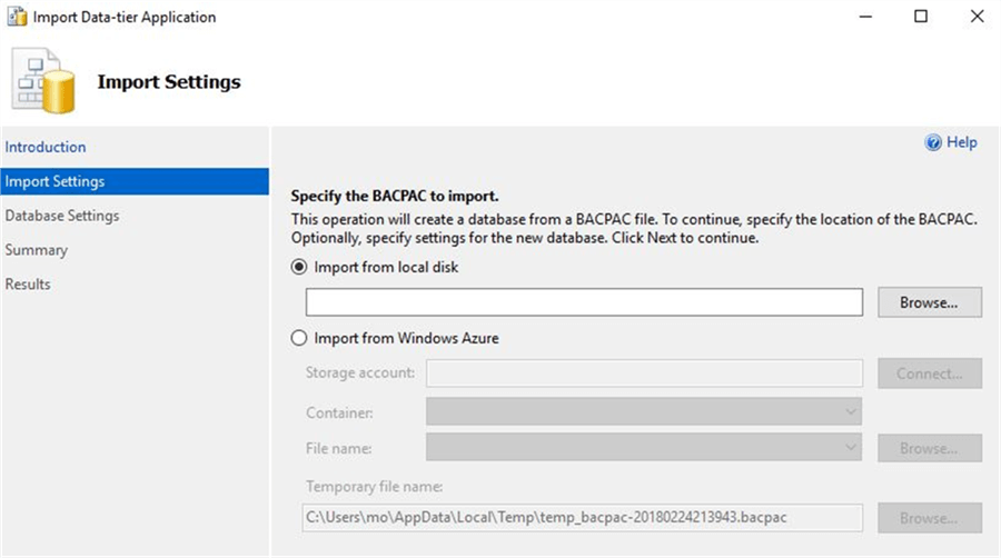 Import_BACPAC