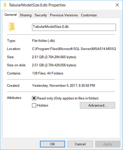 estimated size folder