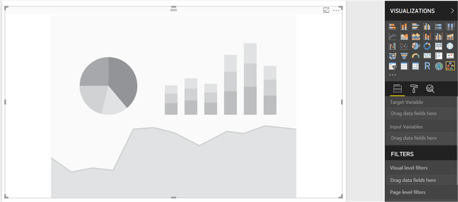 Report interface in Power BI Desktop - Description: Report