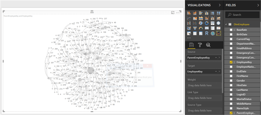 Force-Directed Graph in Power BI - Description: Force-Directed Graph