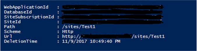 Deleted Site Collection