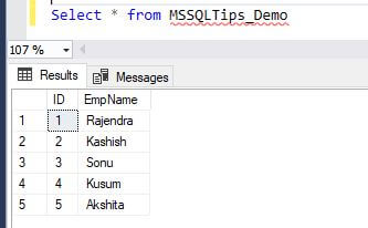 Verify the inserted records and identity values