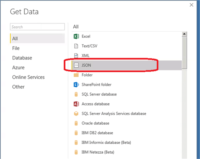 Select JSON menu - Description: Select JSON menu