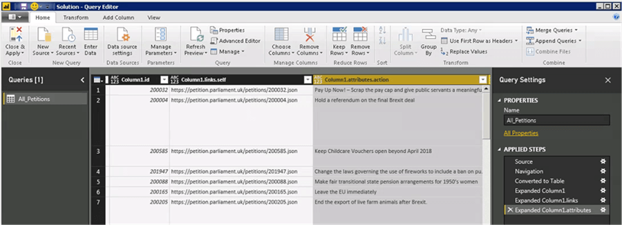 Expand attribute action column - Description: Expand attribute action column