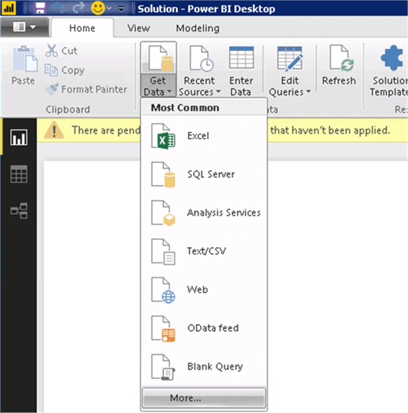 Open GetData menu - Description: Open GetData menu
