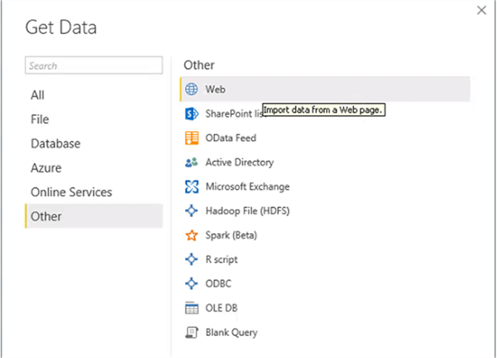 Select Web to load JSON - Description: Select Web to load JSON