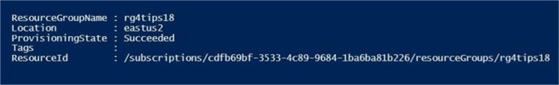 Using a resource group - Description: The Get-AzureRmResourceGroup cmdlet lists all resource groups.