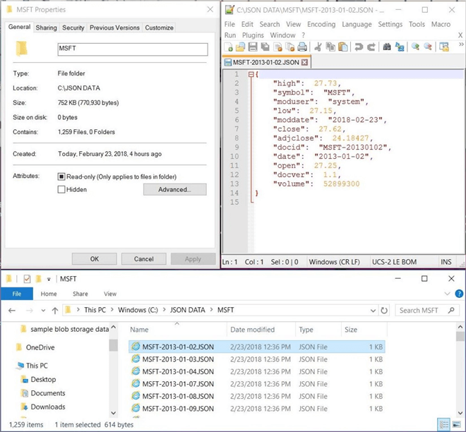 Cosmos DB - MSFT Document - Description: Showing document details for 02 Jan 2013 trading day for stock MSFT.