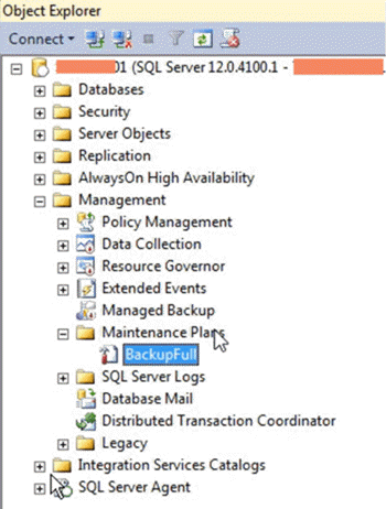 ssms maintenance plans