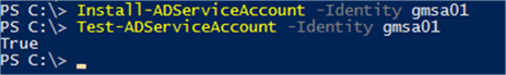 Install and Test gMSA - Description: Install and Test that the group Managed Service Account is in place.