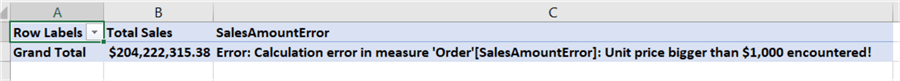 error in Excel