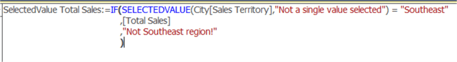 SELECTEDVALUE test formula