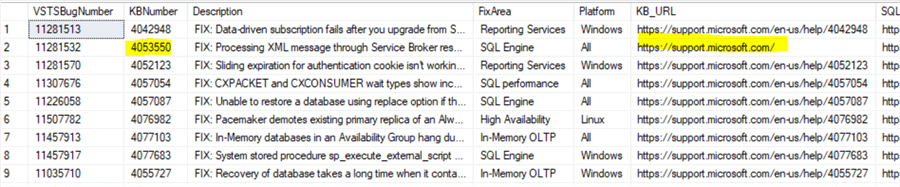 extract sql server hot fix info into a sql table