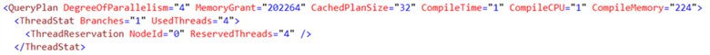 XML Plan for SQL Server MAXDOP