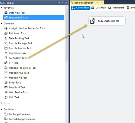 execute sql task