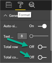 Total - Description: On or oFF total row/column