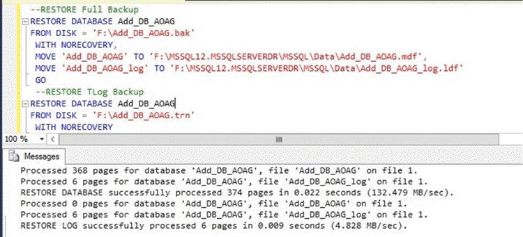 restore database