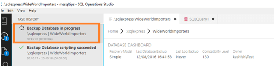 backup database