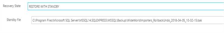restore with standby