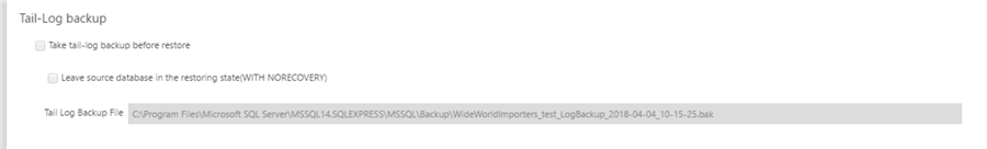 tail log backup