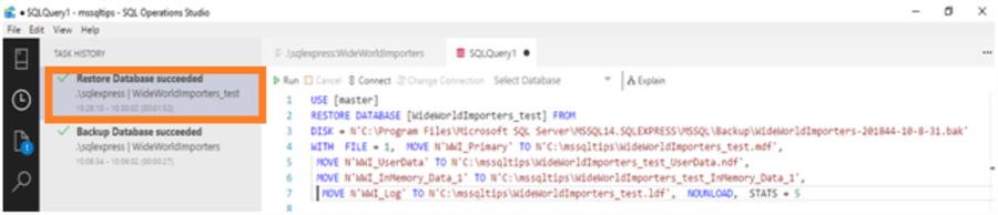 restore database